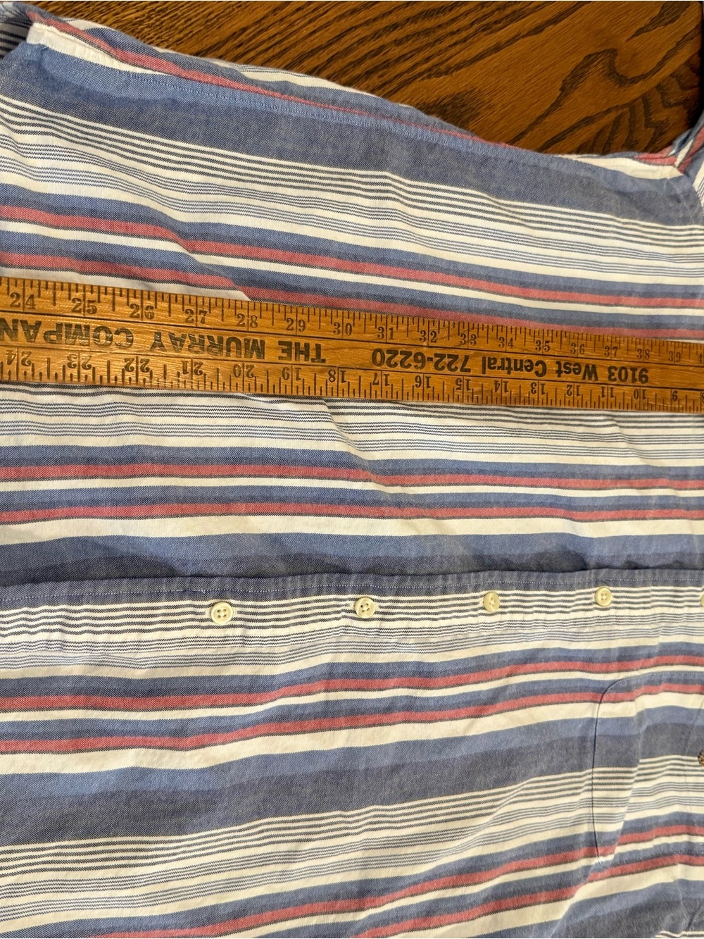 Polo Ralph Lauren Blue Vertical Stripe Button-Down 100% Cotton men’s Medium - Picture 9 of 10